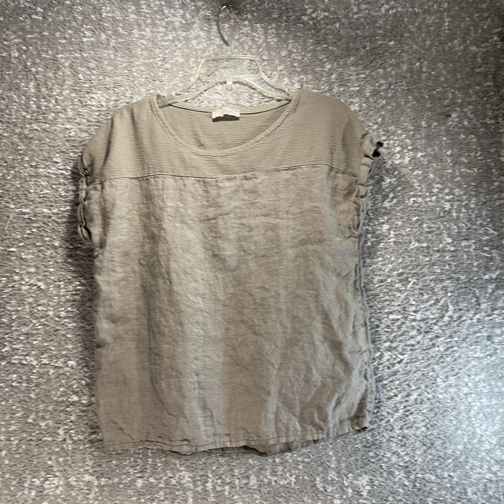 Bellambra Made In Italy Brown Linen Top Lightweight Beach‎ Coastal Preppy S